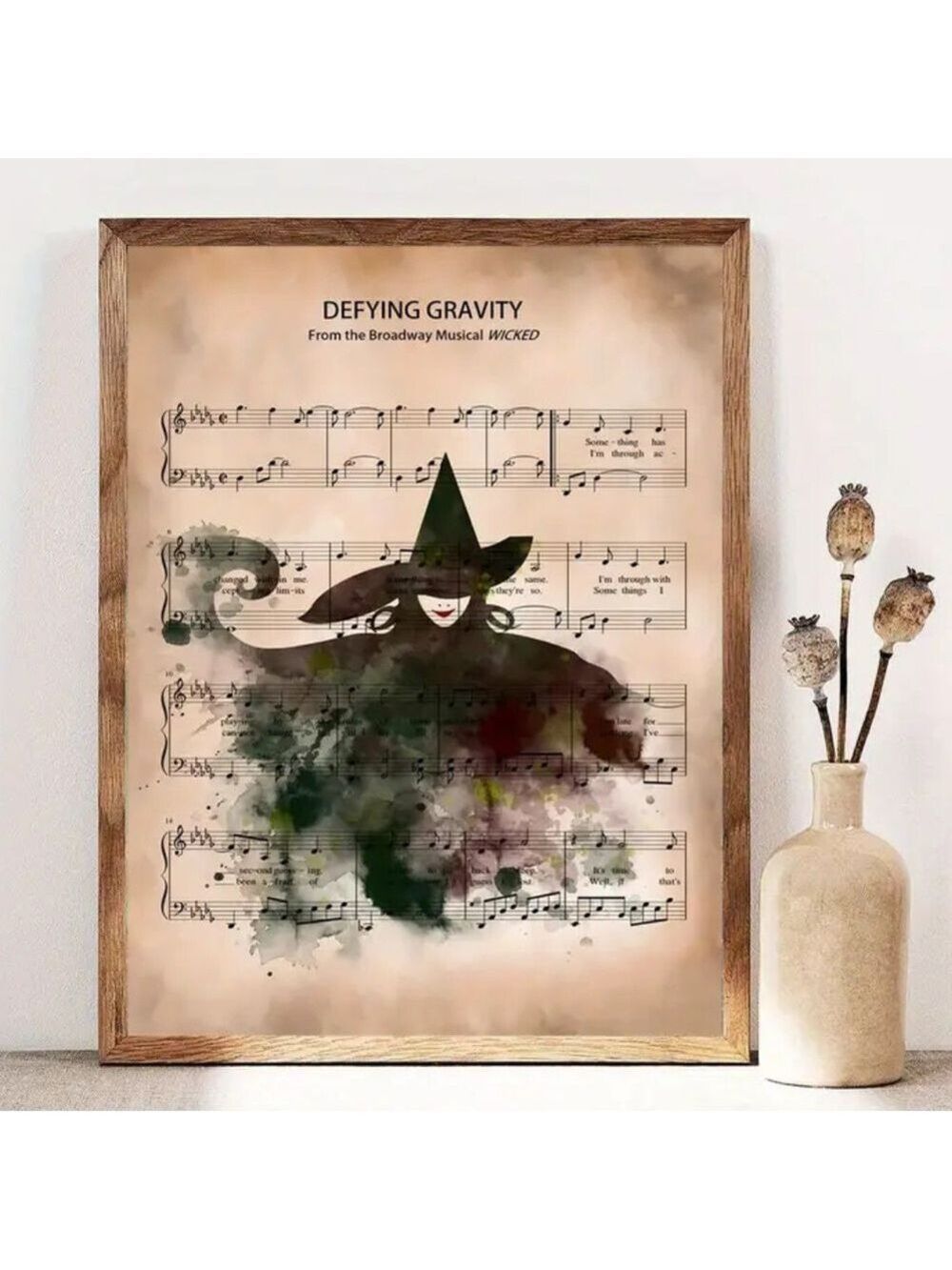 Wicked “Defying Gravity” Lyrics & Sheet Music Canvas Print Wall Art